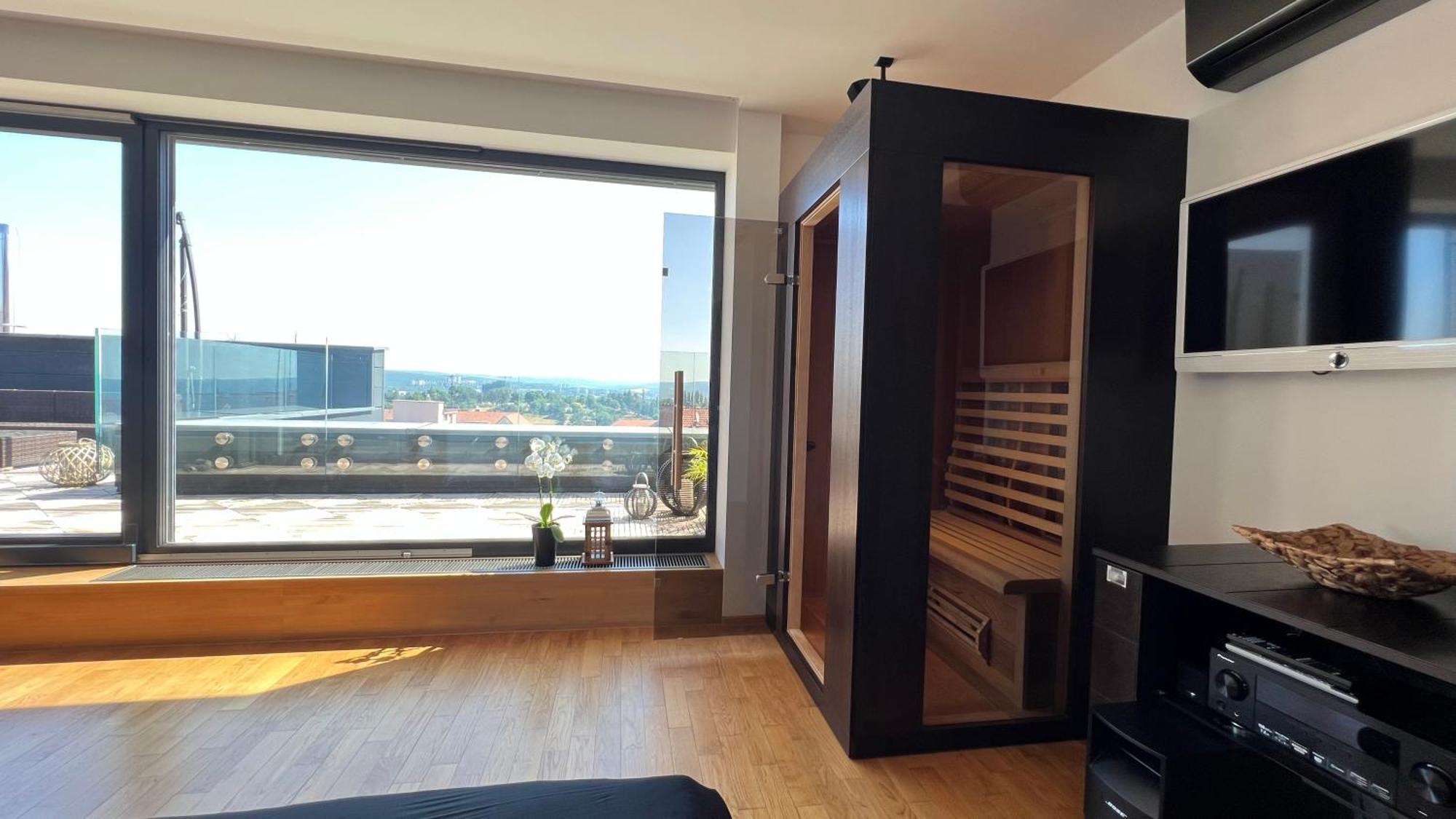 Apartman Se Saunou A Terasou S Vyhledem Na ブルノ エクステリア 写真