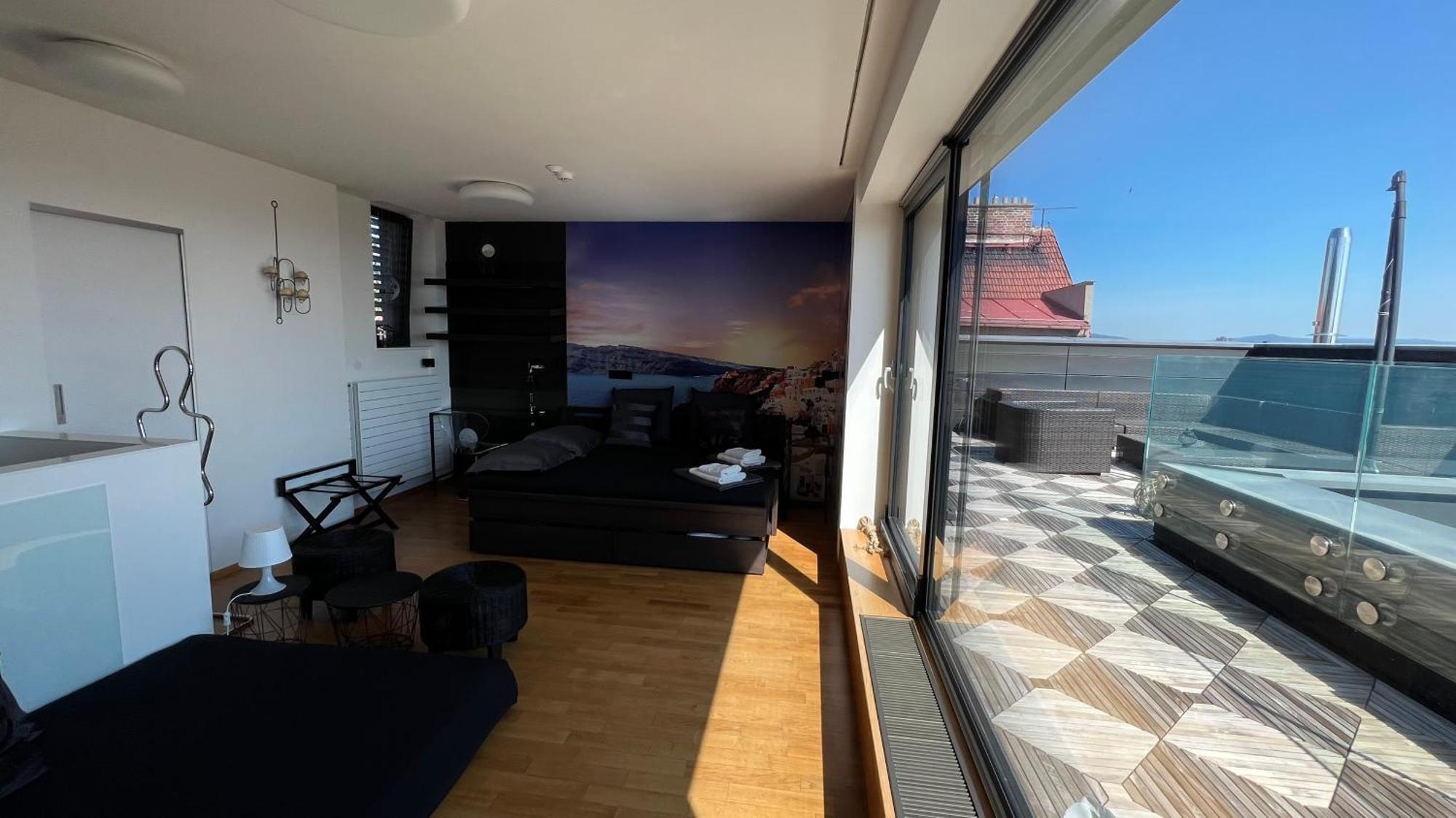 Apartman Se Saunou A Terasou S Vyhledem Na ブルノ エクステリア 写真